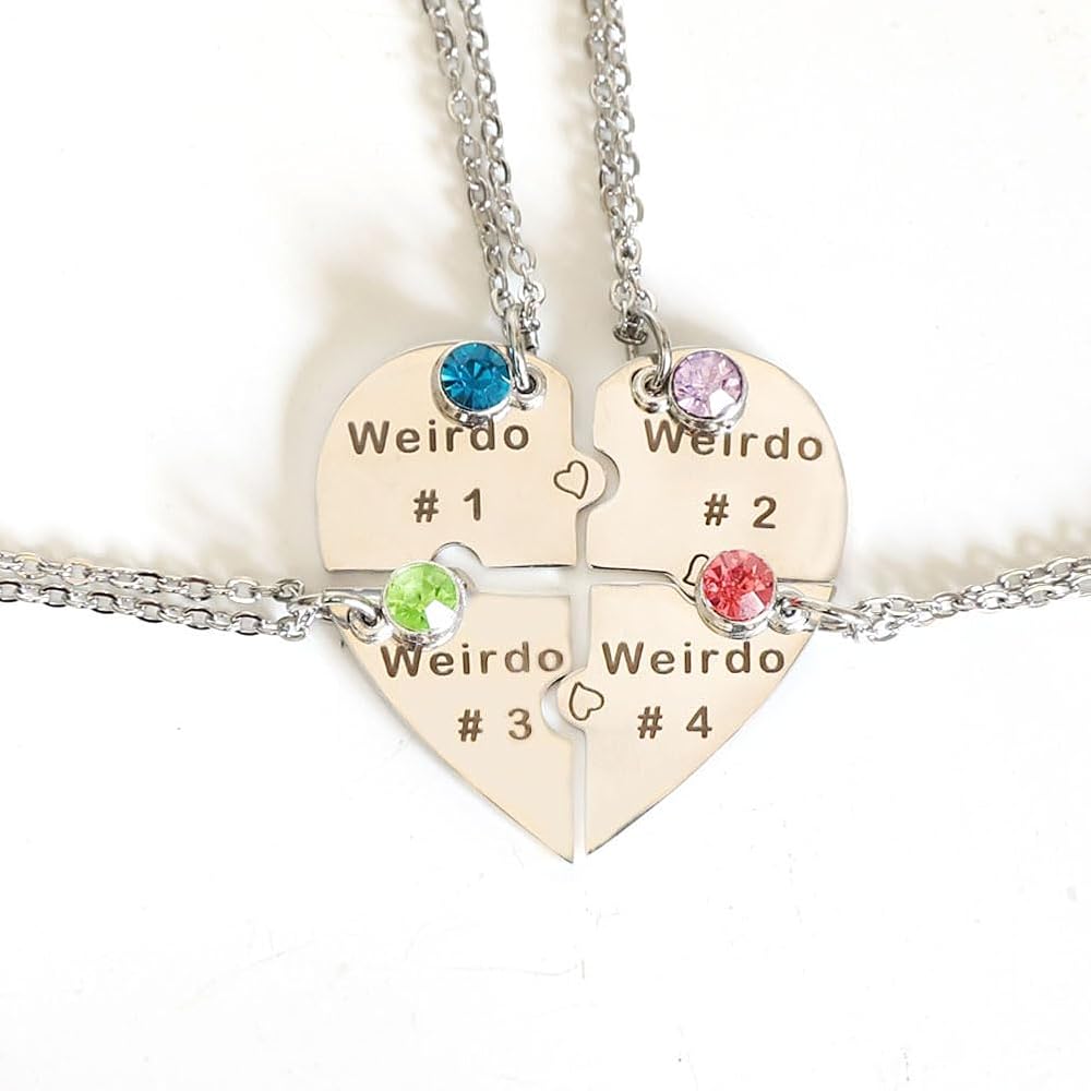 アクセサリー WEIRDO necklace Amazon.com: Ximerinf Weirdo Necklace Heart Bff for 4 Best